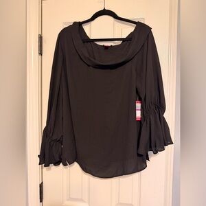Vince Camuto Black Blouse with Flared Sleeves